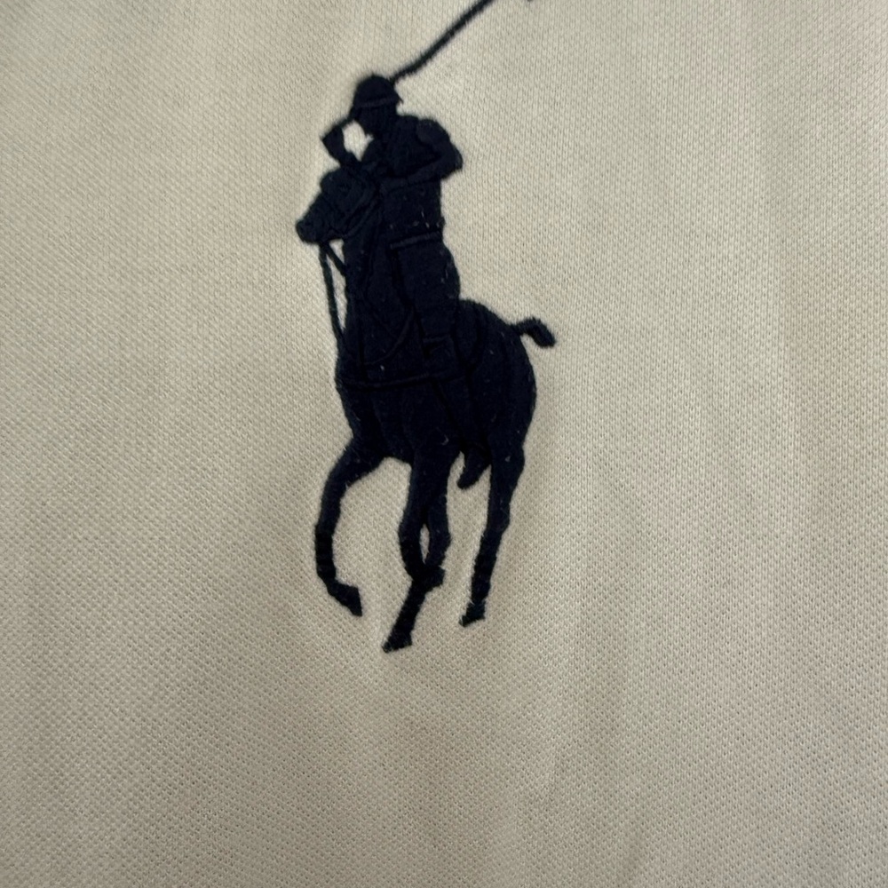 Polo by Ralph Lauren Men's White and Navy Polo Shirt - Picture 5 of 6